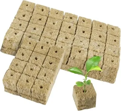 Produktbild von Steinwollwürfel 4x4x4 cm - Set mit 42 Stück - Hydroponische Anzuchtmatte - Erdloser Steinwollwürfel - Für Stecklinge und Pflanzenvermehrung.