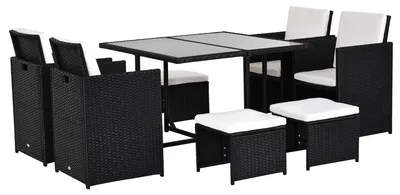 Image de Ensemble de salon pour 8 personnes - Mobilier de jardin - Ensemble d'angle - Canapé d'extérieur - Mobilier d'extérieur - Rotin résistant aux intempéries