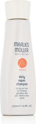 Produktbild von Marlies Möller Softness Daily Repair Shampoo, 200 ml, Shampoo, Nicht-professionell, Frauen, trockenes Haar, Stumpfes Haar, Widerspenstiges Haar, Alle Farben