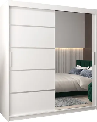Produktbild von Kleiderschrank, Schiebetürenschrank Schlafzimmer, Schrank mit Spiegel VERONA 2 180 cm