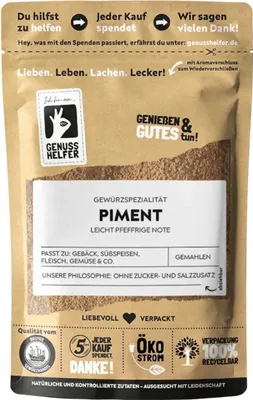 Produktbild von Piment, gemahlen, Nelkenpfeffer zum Kochen und Backen, gemahlene Pimentkörner, 50g