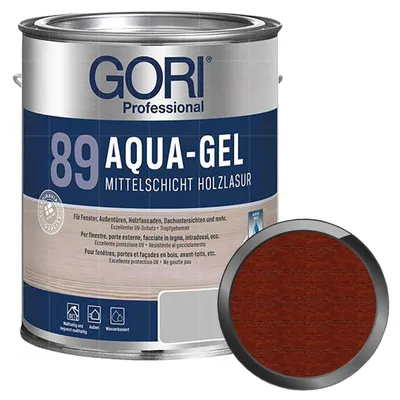 Produktbild von GORI 89 Aqua-Gel 5 Liter BURMA TEAK gelartige Mittelschichtlasur Holzlasur Wetterschutzlasur