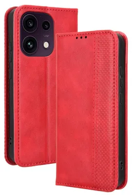 Produktbild von OPPO Reno16 F Hülle - Coverup Vintage Style Klapphülle - Rot