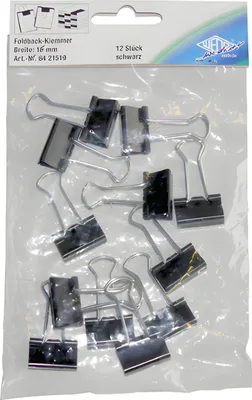 Obrázok produktu pre Wedo 64 21519, Kov, nikel, Čierna, 19 mm, 12 kusov