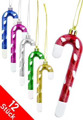 50 Stück Zuckerstangen Deko - Mini Weihnachtsbaum Deko Zum Aufhängen