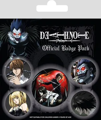 Produktbild von Death Note Ansteck-Buttons 5er-Pack Characters