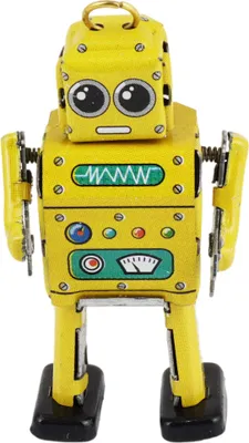 Produktbild von Blechspielzeug Mini Roboter gelb Miniatur Figur Blechroboter