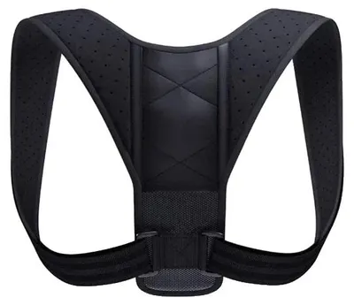Obrázek produktu pro Pás na korekci držení těla, prodyšný materiál, unisexový design, černá, velikost M