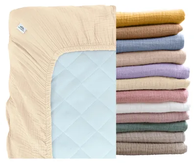 Produktbild von Musselin Bettlaken Baby 60x120 & 70x140 mit Rundum-Gummizug
