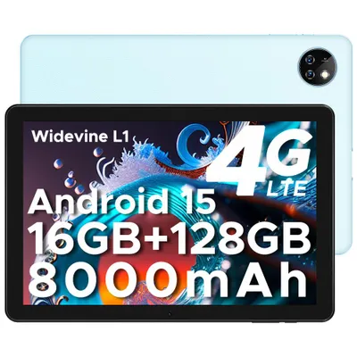 Produktbild von DOOGEE T10W Tablet Android 15, 10,1 Zoll, 4 GB RAM, 128 GB, 4G LTE, Blau