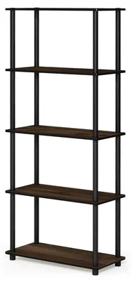 5-stöckiges Regal-Display-Rack, Metallrahmen, Breite, Finn Eiche
