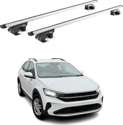Produktbild von Dachträger Grundtäger für VW Taigo 2021-2025 90kg Aluminium Silber 2 tlg ABE