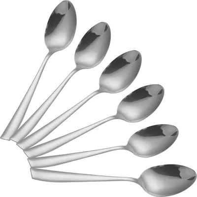 Image de Cheffinger, lot de 6 cuillères à soupe 21,5 cm en acier inoxydable, argent
