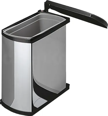 Image de Hailo Uno 3418. Collecteur de déchets, acier inoxydable.  - Poubelle