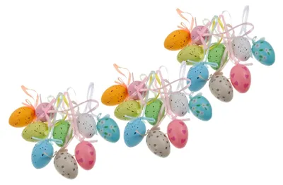 Produktbild von 54 Stück Plastik-Ostereier zum Aufhängen für festliche Dekoration zu Ostern