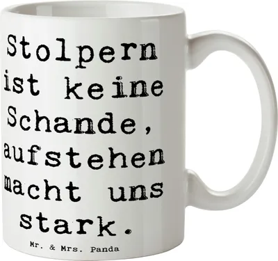 Produktbild von Mr. & Mrs. Panda Kaffeebecher Spruch Aus Fehlern lernen - Weiß - Geschenk, Lebensfreude, Hoffnung, Tasse, Vertrauem, Trost, positive Energie, Lebensweisheit, Kaffeetasse