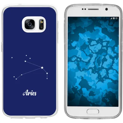 Produktbild von PhoneNatic Case kompatibel mit Samsung Galaxy S7 Silikon-Hülle SternzeichenAries M11