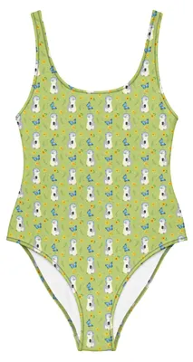 Produktbild von Mr. & Mrs. Panda Badeanzug Pinguin Musik hören Größe XXL - Gold - Geschenk, Swimsuit, Lieblingssong, Schwimmanzug, Damen-Badeanzug, Shape-Badeanzug, Bademode
