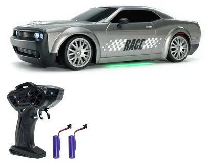 Obrázek produktu pro Dálkově ovládané driftovací auto, 1:20, 4WD, elektrická hračka, 2.4G, dobíjecí RC auto se světly, dárky pro děti, 2 baterie, stříbrná