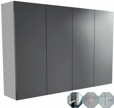 Zdjęcie produktu dla szafka łazienkowa 120x80 2x60 wisząca szafka zabudowa do łazienki szary mat