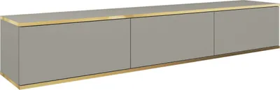 Image de Selsey Mucalma - Meuble TV suspendu, Gris / Or, 175 cm