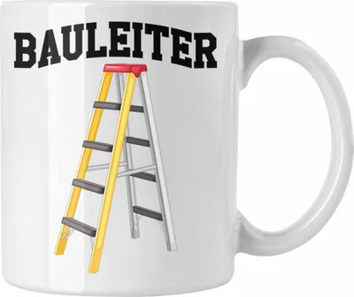 Produktbild von Trendation - Bauleiter Tasse Geschenk Baustellen Spruch Geschenkidee für Bauarbeiter (Weiß)
