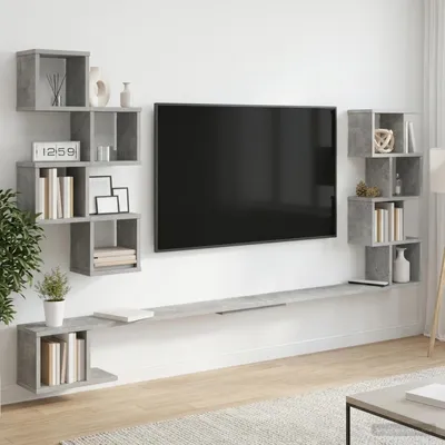 Produktbild von Maison Exclusive - Wandmontiertes TV-Regal Betongrau 160 x 15 x 94 cm