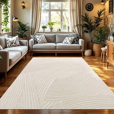 Produktbild von TT Home In-& Outdoorteppich Wetterfest Balkon Schlafzimmer Boho Skandi Motiv Unifarben Geometrische Optik Moderner Style Größe 160x220 cm
