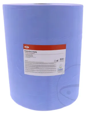 Produktbild von Putzpapierrolle JMP 2-lagig blau 1500 Blatt 510m Zellstoff