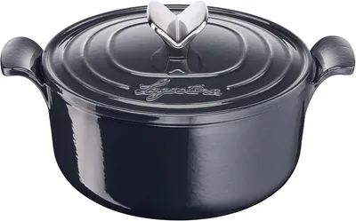 Produktbild von Lagostina Tradizione Gusseiesen aus emailliertem Gusseisen für Langes Garen, 22 cm Ø, Kasserolle für Induktion, Gas und Öfen bis 220 °C, Topf zum