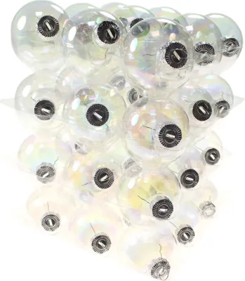 Produktbild von 36 Christbaumkugeln Glas Weihnachtskugel Kugel 57mm 5,7cm Baumschmuck Weihnachten, Farbe:klar rainbow