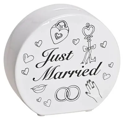 Immagine prodotto di Salvadanaio Matrimonio Bianco in Vetroceramica