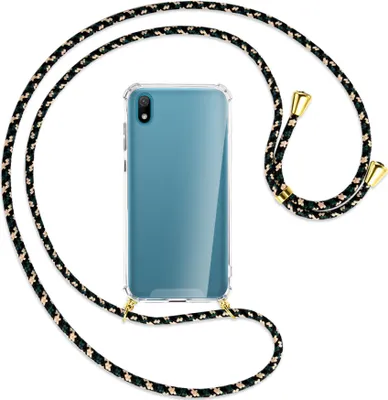 Produktbild von Handykette Backcover-Schutzhülle mit Band (Metall goldfarben) für Huawei Y5 2019 - camouflage