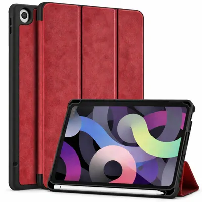 Produktbild von Schutzhülle für Apple iPad 10.2" Zoll 9. 8. 7. Generation (2021/2020/2019) Etui Tasche Case Smart Cover Wake Up Sleep Funktion ROT MARMOR Stifthalter