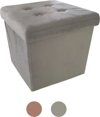 Produktbild von Sitzbank Sitzhocker Aufbewahrungsbox mit Stauraum faltbar Kunstsamt 38 x 38 x 38 cm (Hell grau)