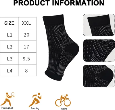 Produktbild von Sprunggelenkbandage Orthopädische Kompressionssocken damen herren für Plantarfasziitis Socken Arthritis ,(xxl)