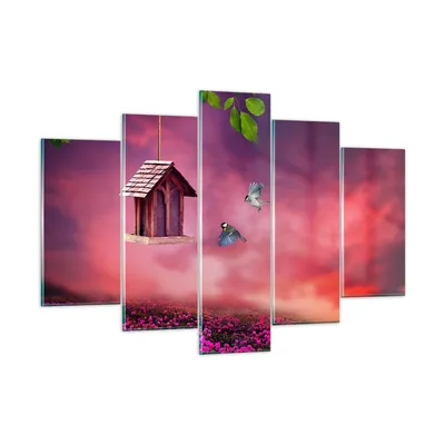 Produktbild von Bilder auf glas - Vögel Wiese Garten Dekoration - 150x100cm - Glasbilder - Wandbilder - Kunstdruck - zum Aufhängen bereit - Wanddekoration aus Glas - Glas Bilder - Wandbild auf Glas - GEA150x100-3115