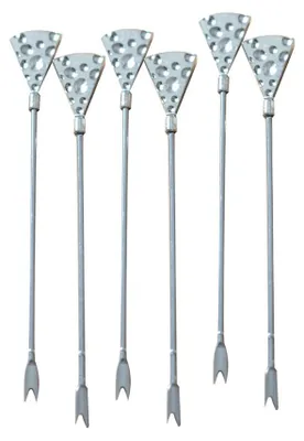 Produktbild von Metall-Käse-Häppchen-Spieße, Silber, 12 cm lang, mit feiner Spitze