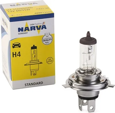 Produktbild von 1x NARVA H4 Glühlampe Fernlicht 12V 60/55W P43t-38 Halogen 488813000