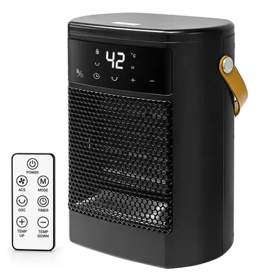Produktbild von PTC Keramik-Heizlüfter 1500W, energiesparender Elektroheizer mit 36 dB leisem Betrieb, Oszillation, Timer & Touchdisplay, für Büro und Schlafzimmer
