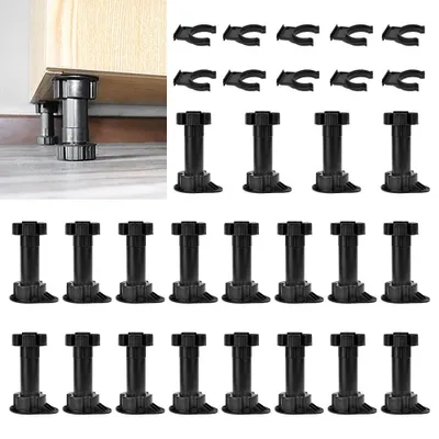 Immagine prodotto di Set di 20 piedini regolabili in altezza, colore nero, da 100 a 120 mm