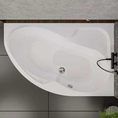 Image de ECOLAM Baignoire d’angle Wela 170x100 cm | version droite | bonde automatique Alcaplast | silicone + pieds