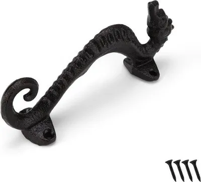 Immagine prodotto di Maniglia vintage in ghisa nera 17x4x65 cm per porte scorrevoli e armadi