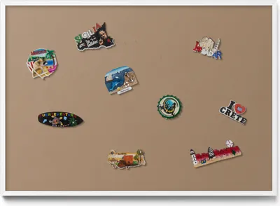 Produktbild von Magnetwand 100x70 cm – Weißer Rahmen – Hellbraun – Weißwandtafel, Magnetboard – Metall Magnetische Tafel, Küche