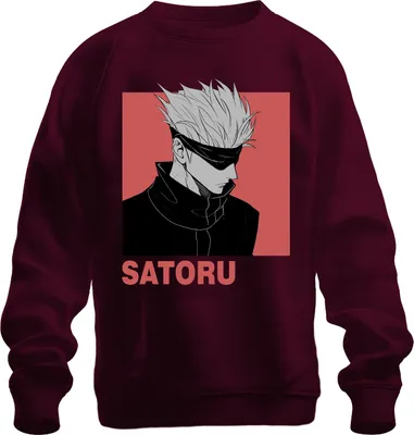 Produktbild von SATORU GOJO Jujutsu Kaisen Anime Ästhetik Fan Geschenk Augenbinde Uni Sweatshirt Pullover, Burgundy, L