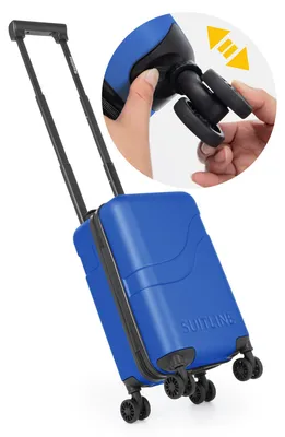 Immagine prodotto di Suitline Clix-Lite - valigia compatta con rotelle rimovibili, bagaglio a mano da riporre sotto il sedile, trolley salvaspazio 40x20x25 cm - taglia XS, blu scuro