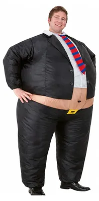 Produktbild von AirSuit® Aufblasbares Kostüm Big Boss | Ausgefallenes Auflbaskostüm | | Größe Erwachsene 160 bis 190cm | Polyester | Angenehm tragbar | Resistent | Mit Aufblassystem | OriginalCup®