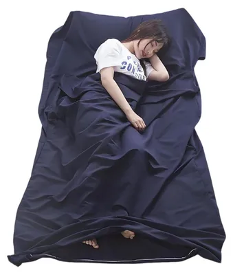 Immagine prodotto di Sacco a pelo da viaggio in cotone - Ultraleggero - 220 x 90 cm - Con tasca per cuscino