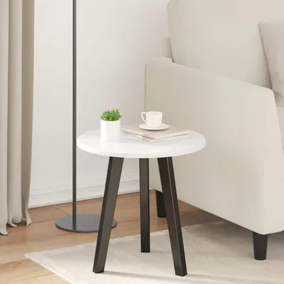 Image de Maison Exclusive - Plateau de table blanc brillant Ø 40 x 1,5 cm, aggloméré