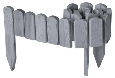 Image de Garronda : bordure de parterre, clôture enroulable en bois, clôture de jardin imprégnée, bordure enroulable flexible, bordure de pelouse  Longueur : 100 cm (gris, hauteur : 10 cm)